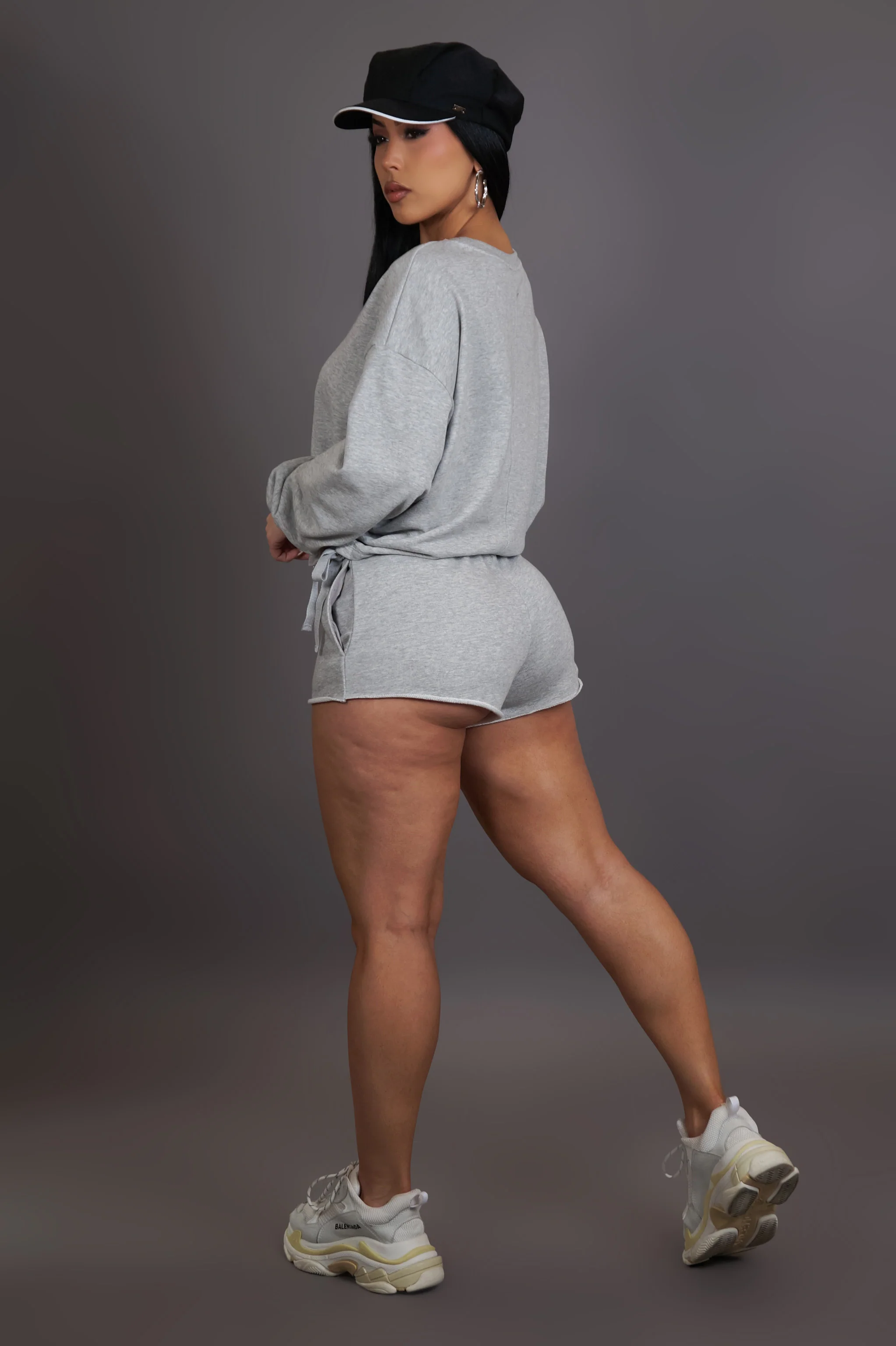 A Better Feel Two Piece Short Set - Gray - Image 2