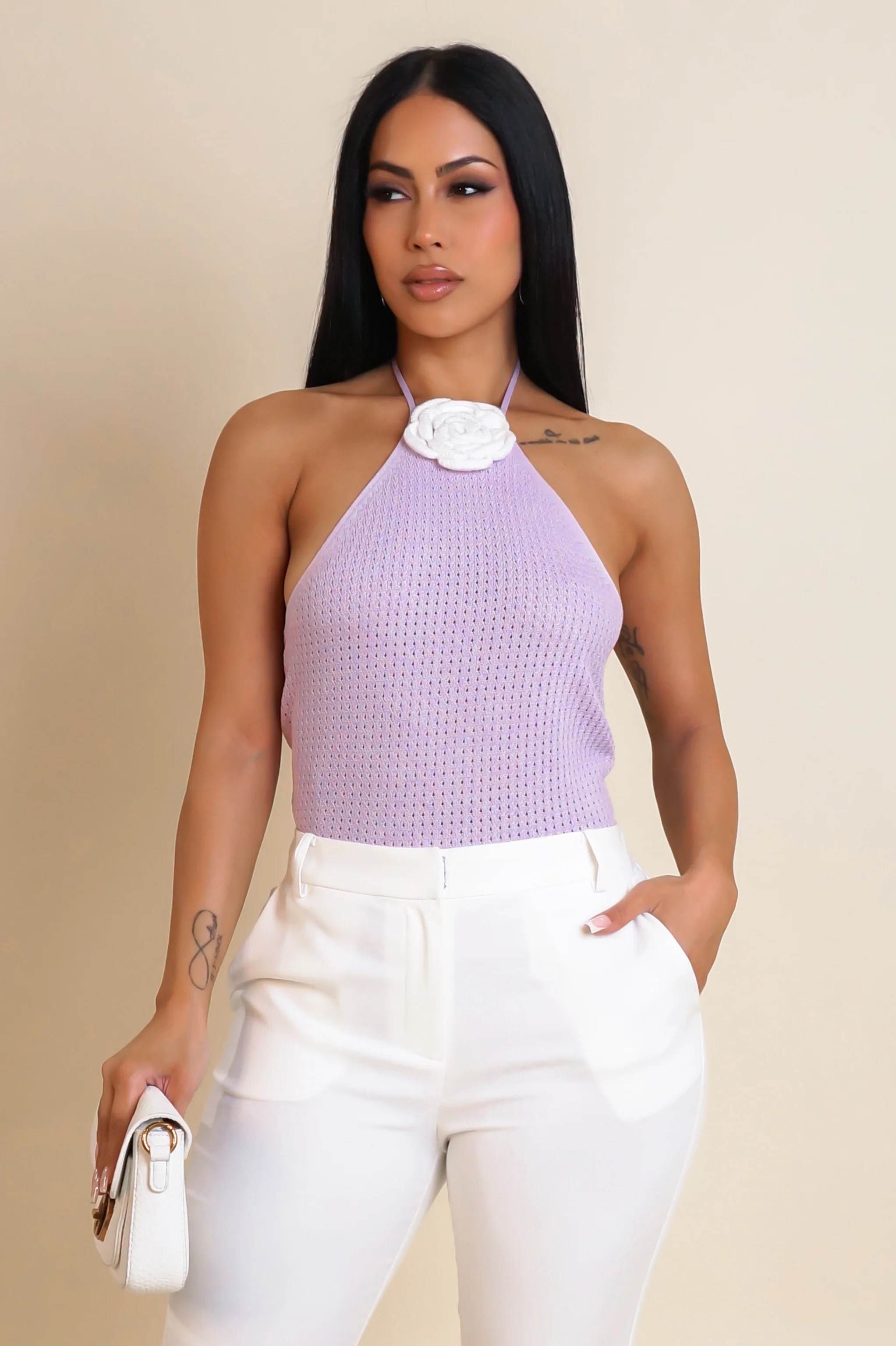 Blossoming Crop Top - Lavender