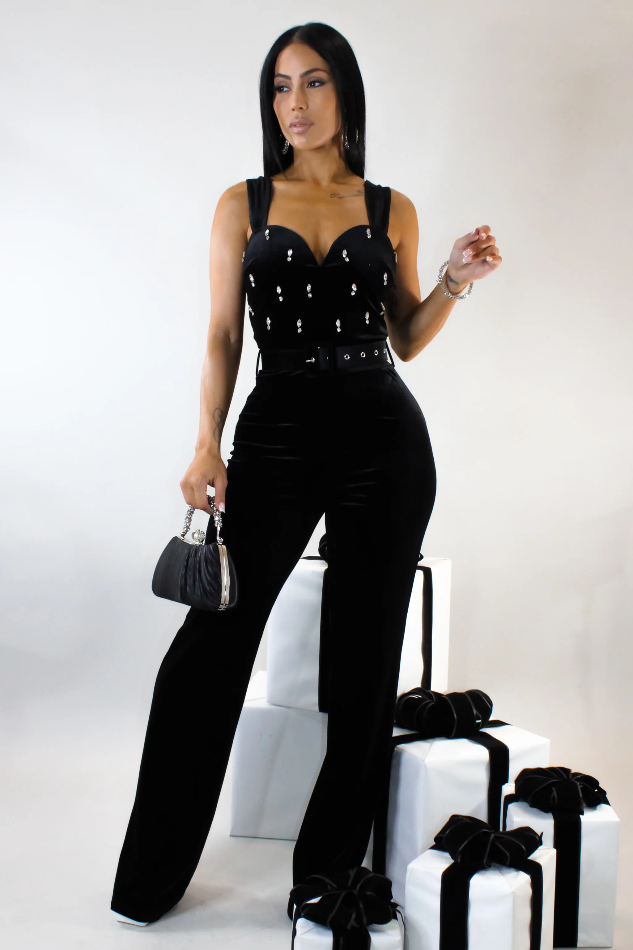 Feeling The Velvet Jumpsuit - Black - Image 3