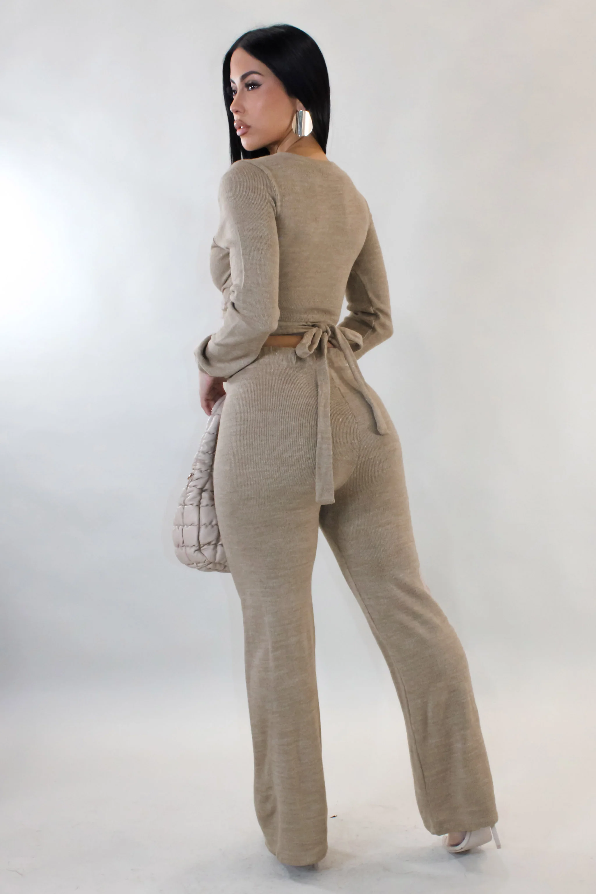 Keep It Moving Pant Set - Beige - Image 2