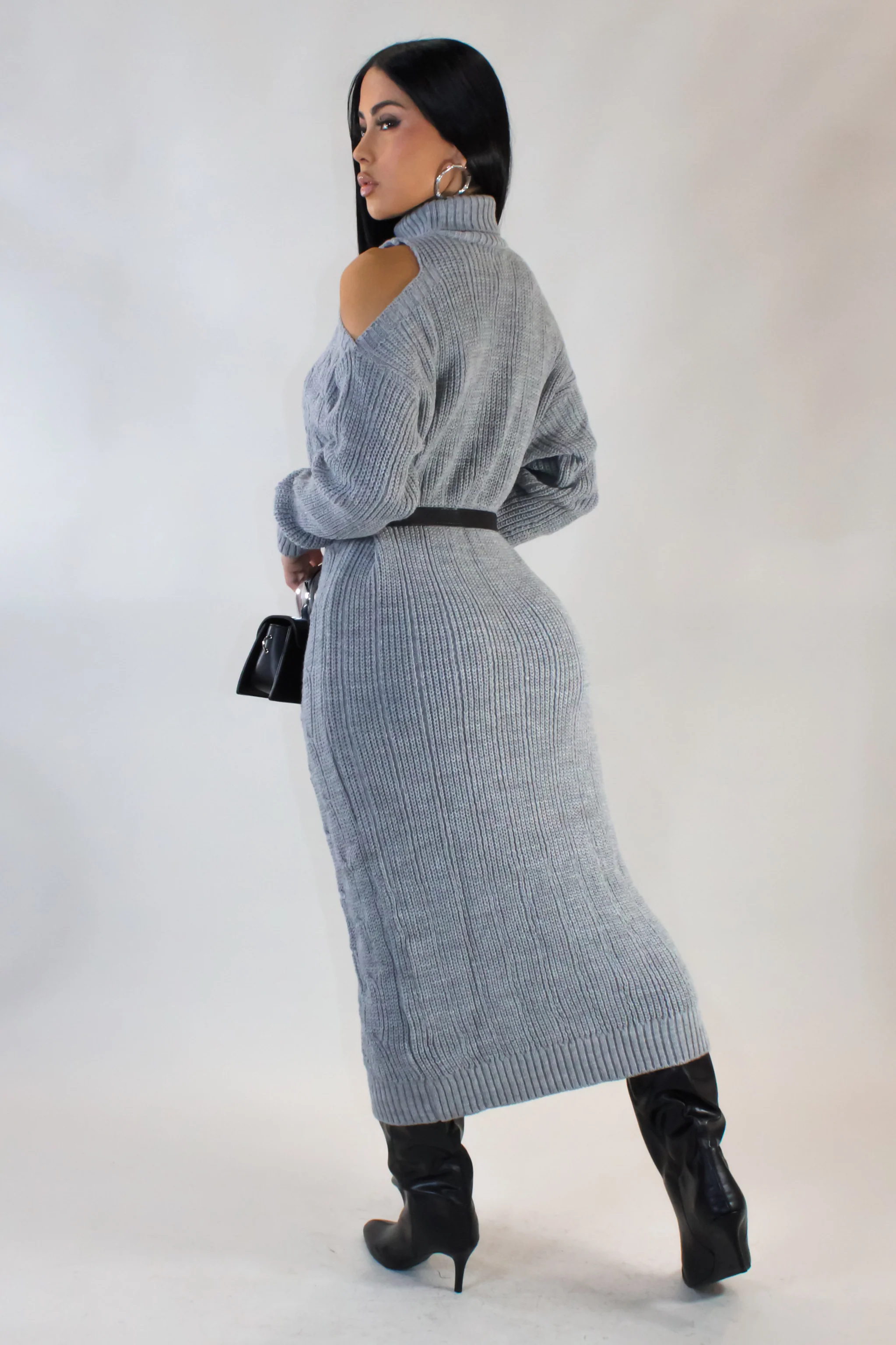 Living Cozy Midi Dress - Grey - Image 2