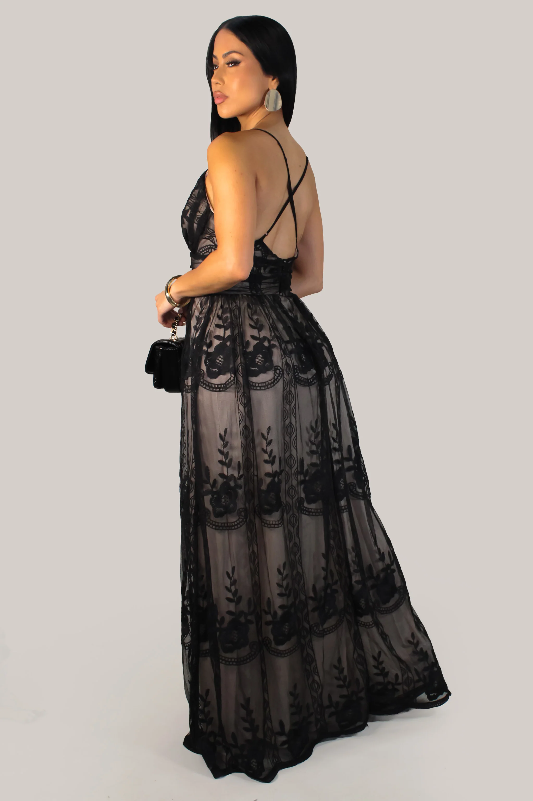 Midnight Garden Dress - Black - Image 2