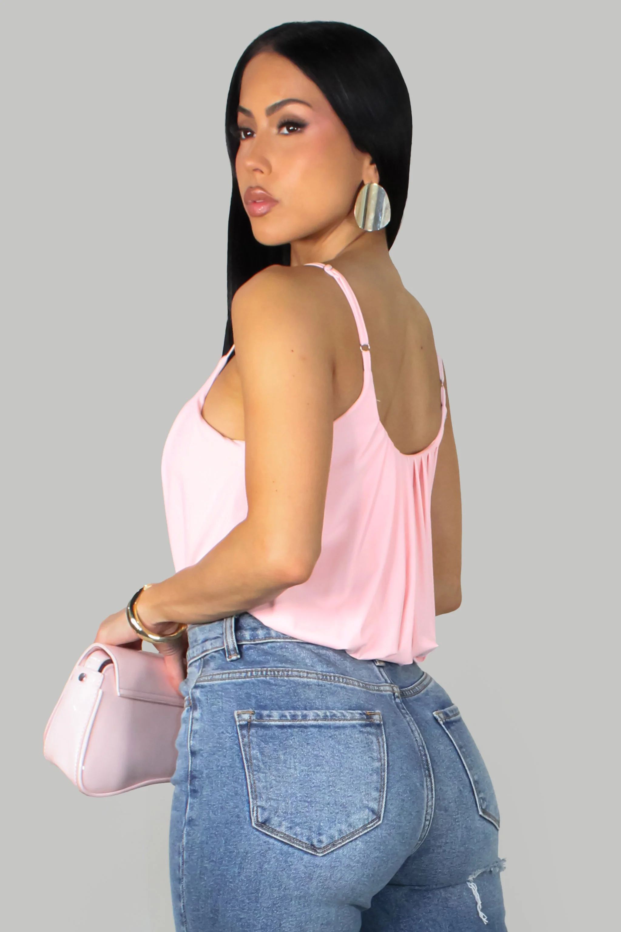 Ruched Like Bodysuit - Pink - Image 3