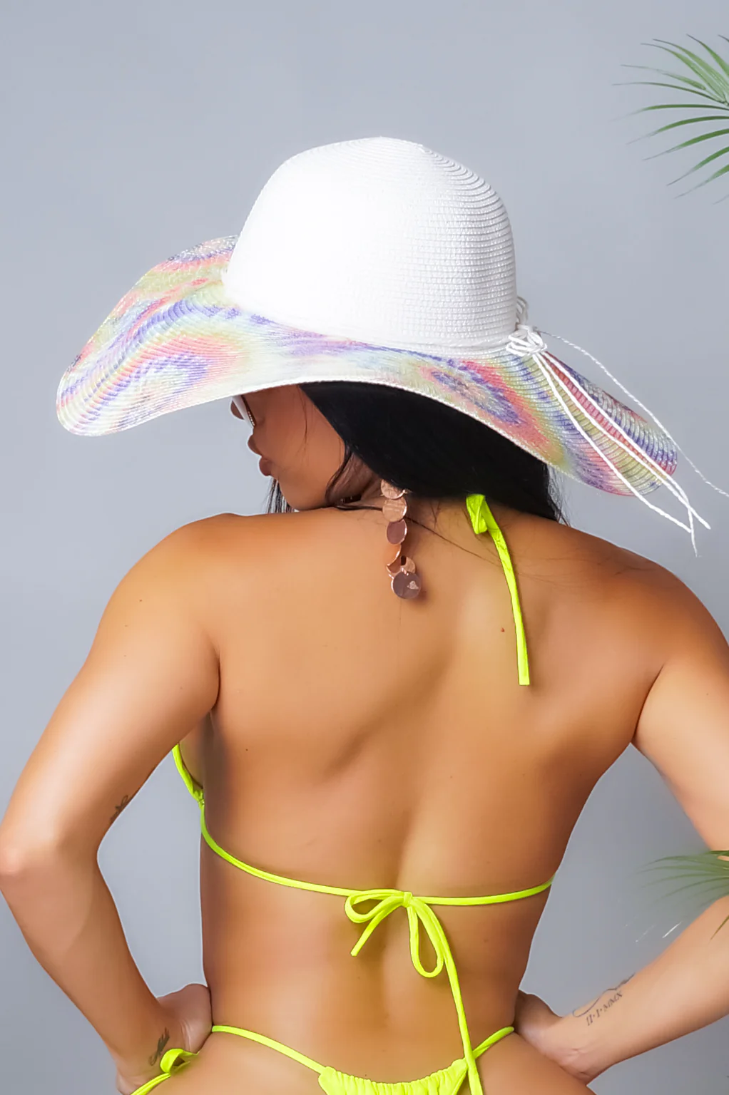 Tie Dye Hat - White/Brown - Image 4