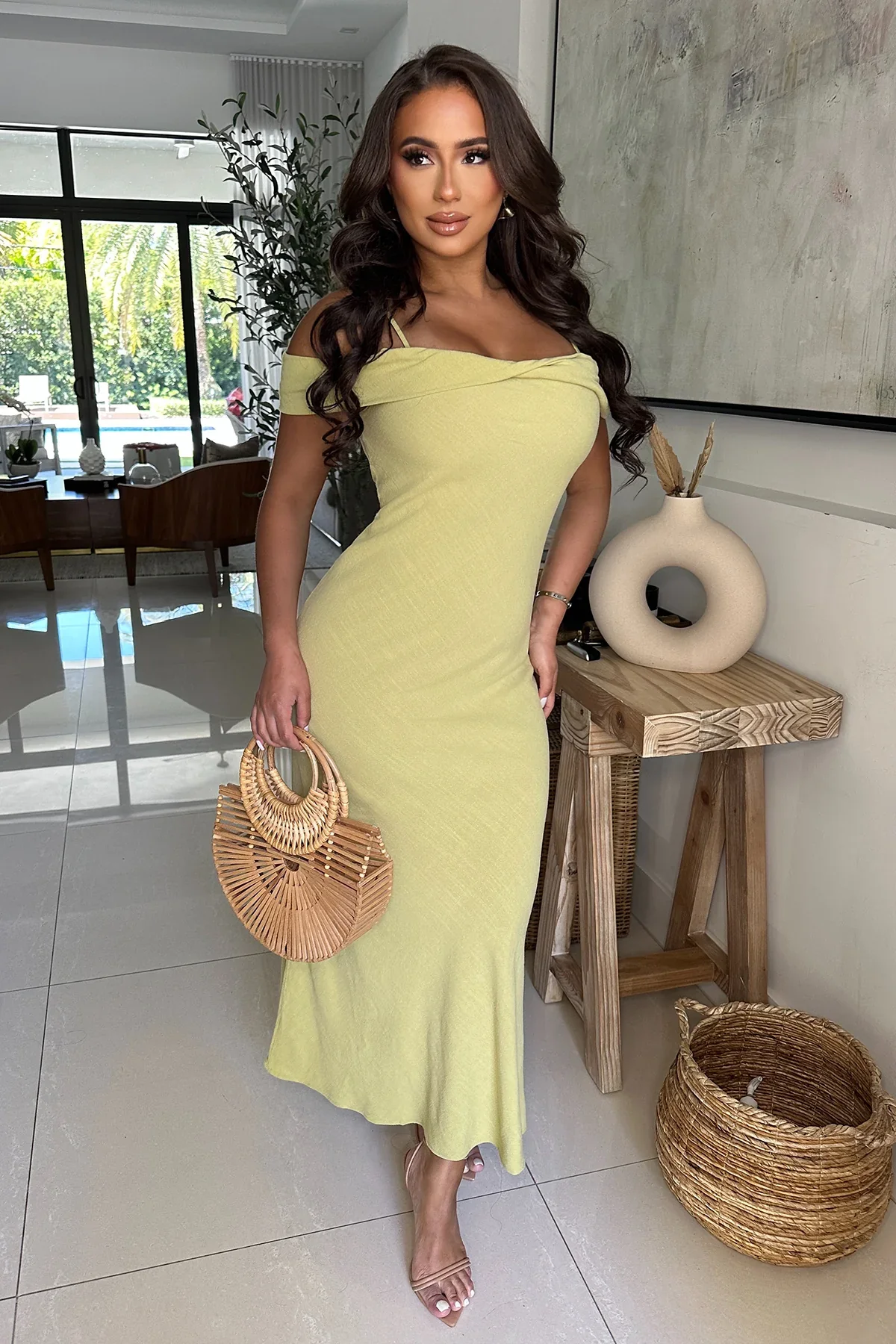 The Worst Of It Midi Dress - Green - Image 2